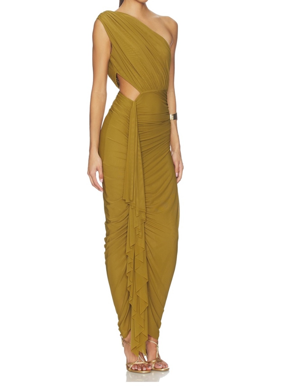 Superdown - Juliet Midi Dress in Moss Green - size Small